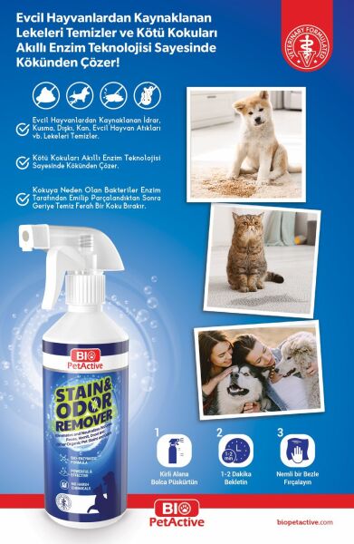 BİO PETACTİVE STAİN&ODOR REMOVER (LEKE ÇIKARICI&TEMİZLEYİCİ) 490ML