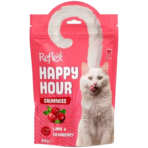 Reflex Happy Hour Calmness Kuzulu ve Kızılcıklı Kedi Ödül Maması 60gr