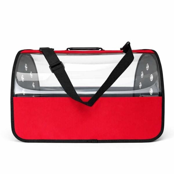 PETPRETTY ŞEFFAF ÇANTA BÜYÜK BOY KIRMIZI 30x30x49 CM
