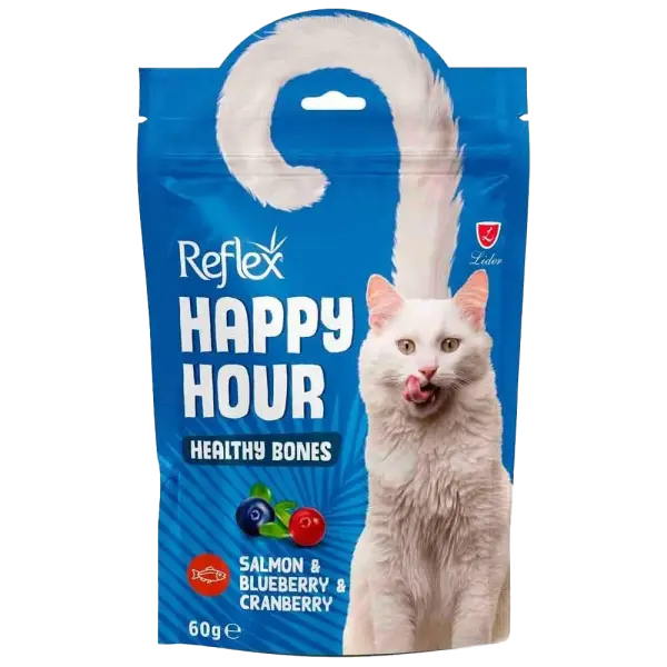 Reflex Happy Hour Healthy Bones Somonlu ve Yaban Mersinli Kedi Ödül Maması 60gr