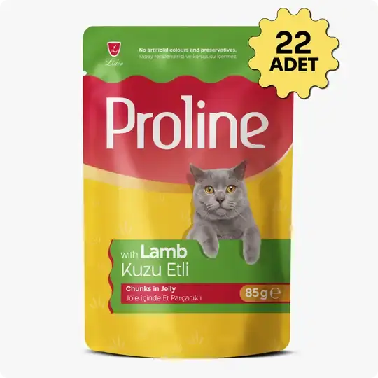 PROLİNE KEDİ POUCH KUZU ETLİ JÖLELİ 85GR* 22 ADET