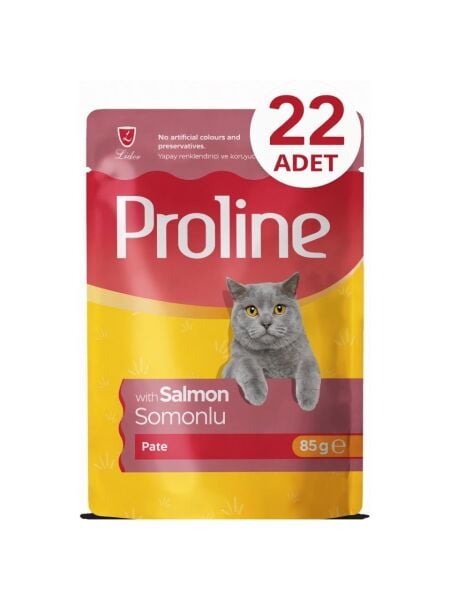 PROLİNE KEDİ POUCH SOMONLU PATE 85GR* 22 ADET