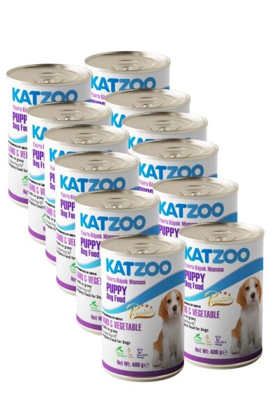 Katzoo Yavru Konserve Köpek Maması 400 gr x 12 | Kuzu Etli Sebzeli