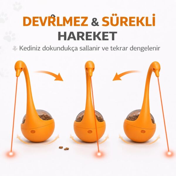 İnteraktif Kedi Oyuncağı Lazerli Mama