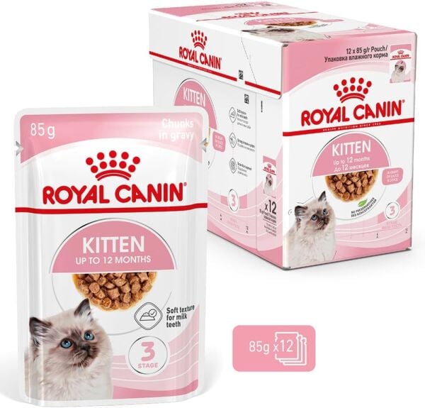 Royal Canin Kitten Yaş Kedi Maması, Yavru Kedi, 12 x 85 G